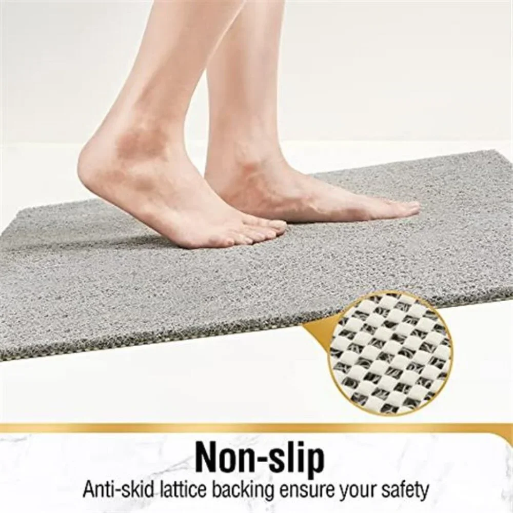 Non Slip Bathtub Mat Extra Long Bath Mat Shower Floor Mat Quick Drying Grey